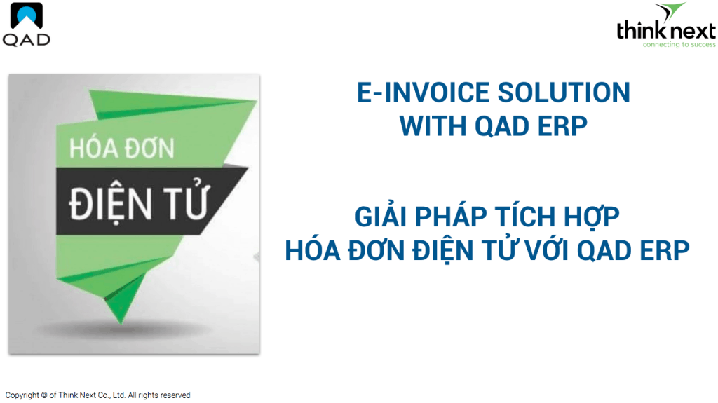 E-invoice integrated with QAD ERP, tích hợp hóa đơn điện tử với QAD ERP