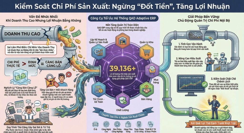 Kiểm soát chi phí sản xuất QAD ERP