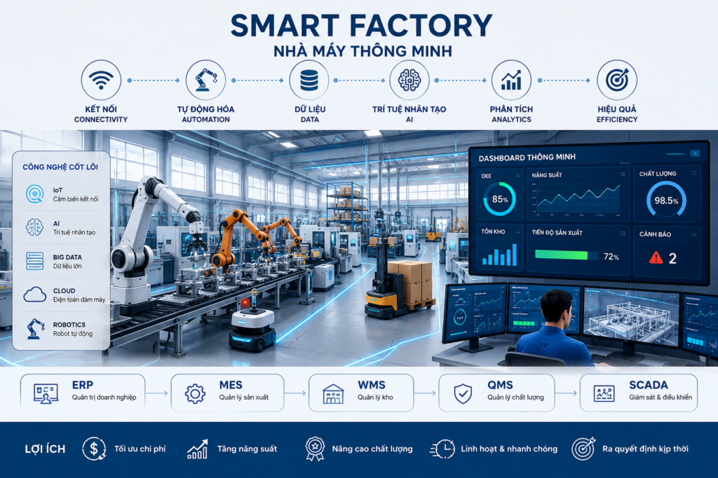 Nhà Máy Thông Minh (Smart Factory) Chìa Khóa Vàng Kiến Tạo Tương Lai Ngành Sản Xuất